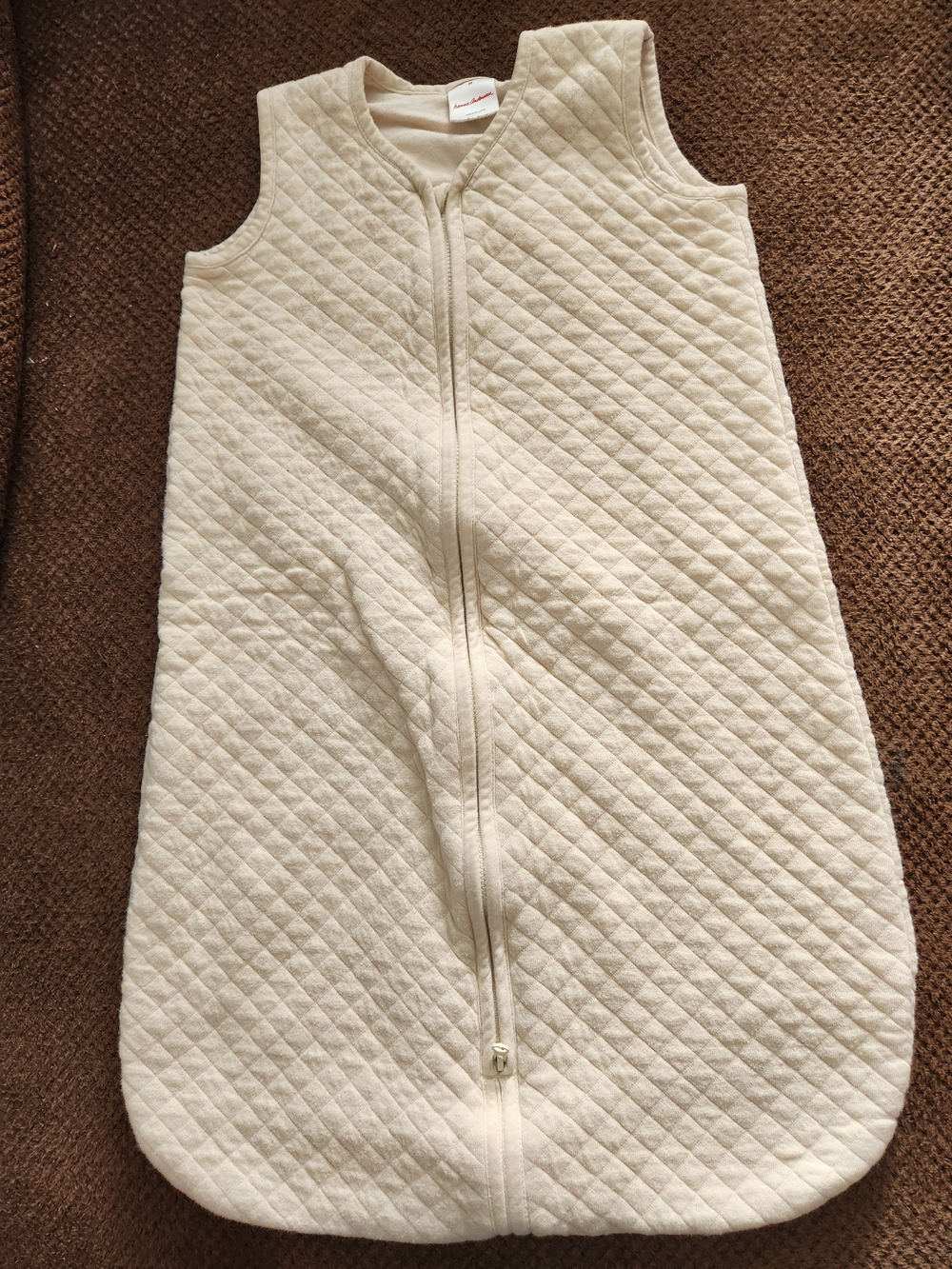 Hanna Andersson Cream Quilted Sleeveless Sleep Sack